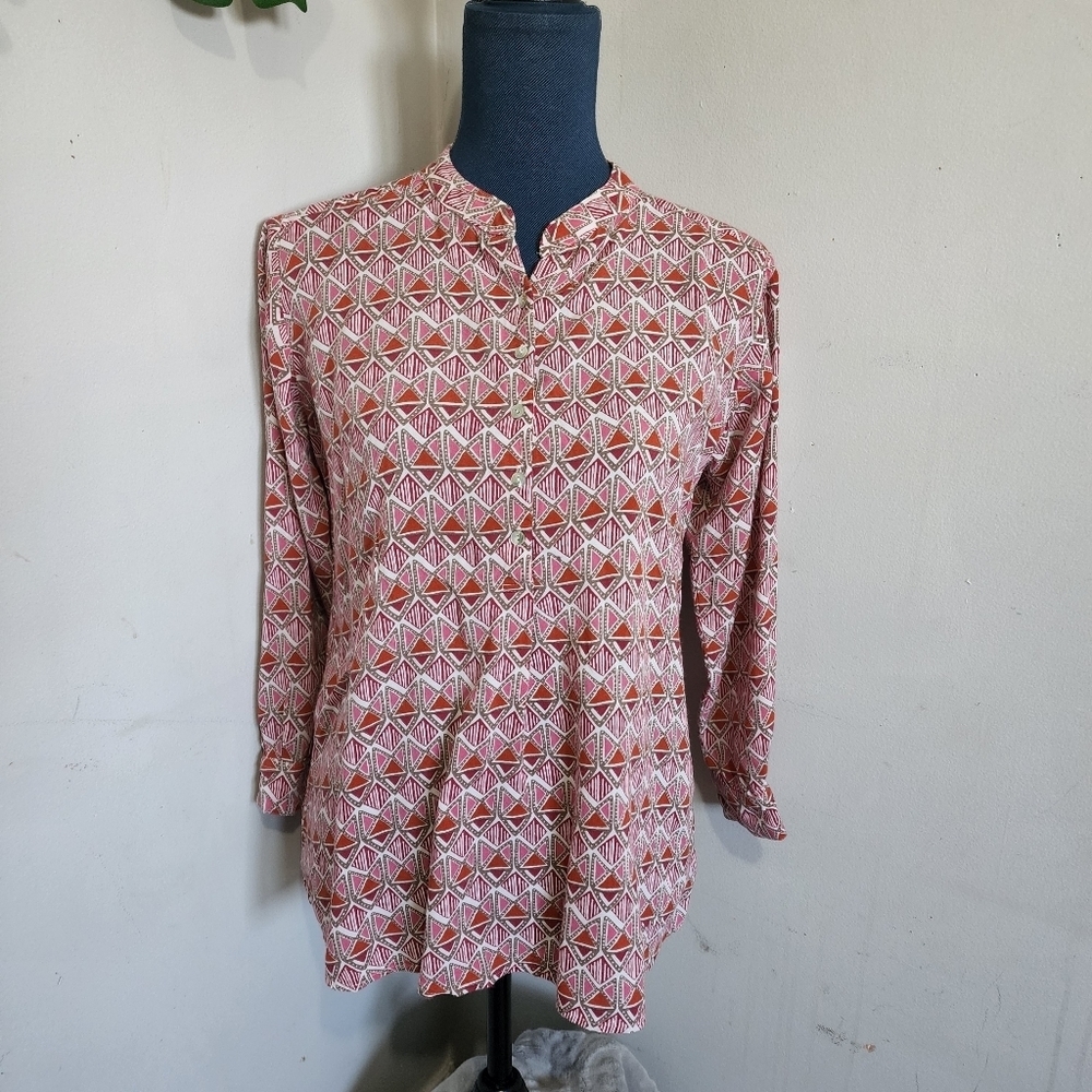 Rock Flower Paper Geometric Print Shirt Top
